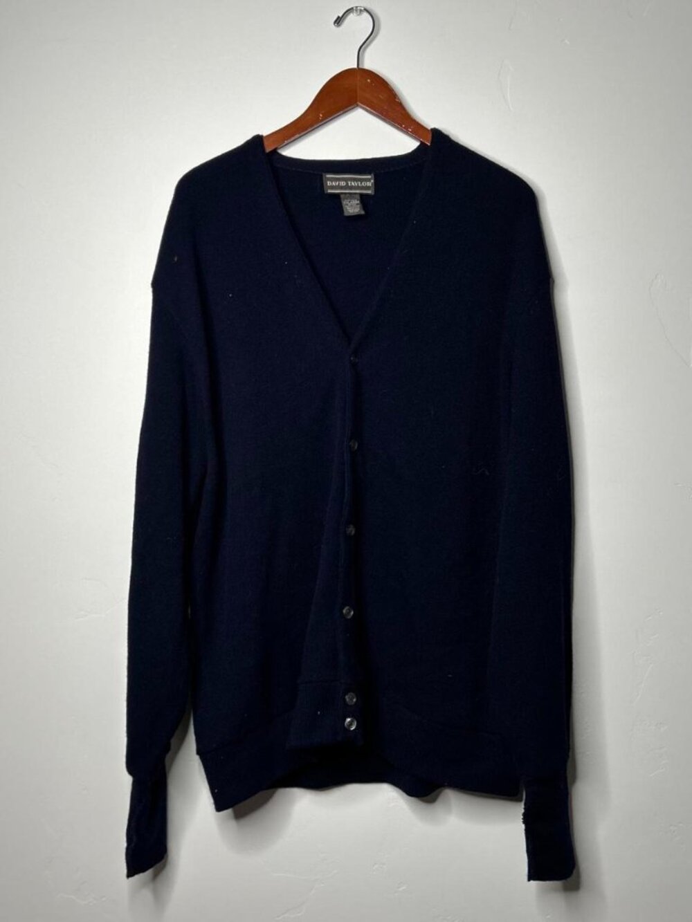 Vintage David Taylor Navy Blue Cotton Cardigan size XXL 100% acrylic